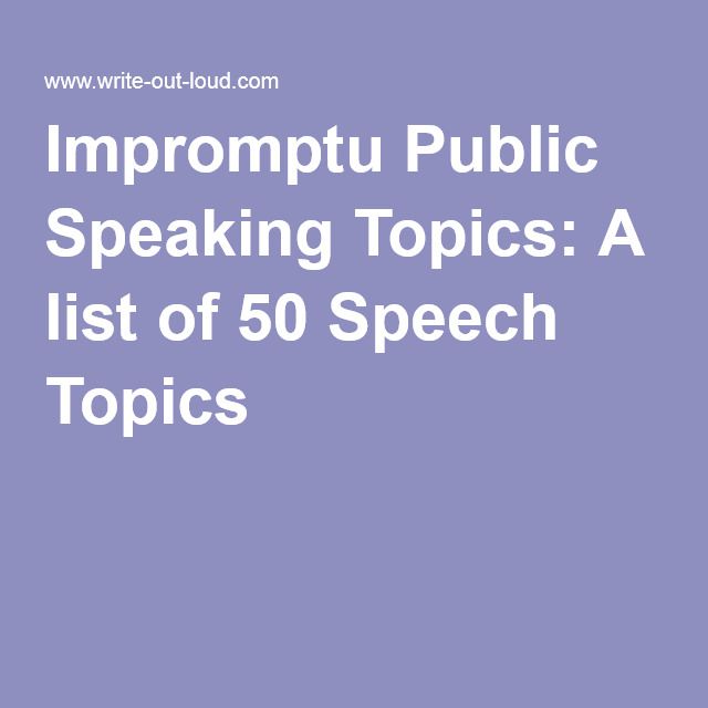 Public Speaking Examples Topics