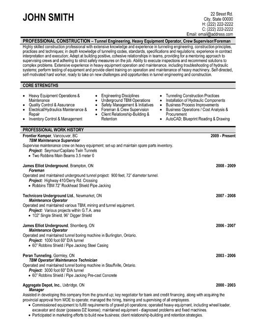 Maintenance Engineer Cv Example