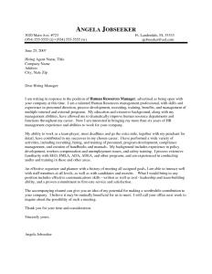 Outstanding Cover Letter Examples HR Manager Cover Letter Example