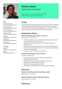 Digital Marketing Resume Examples & Writing tips 2021 (Free Guide)