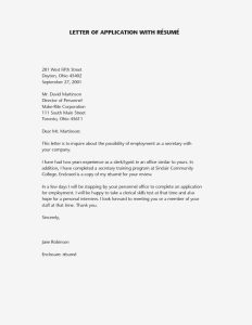Writing A Cover Letter For Job Inquiry Sample Letter