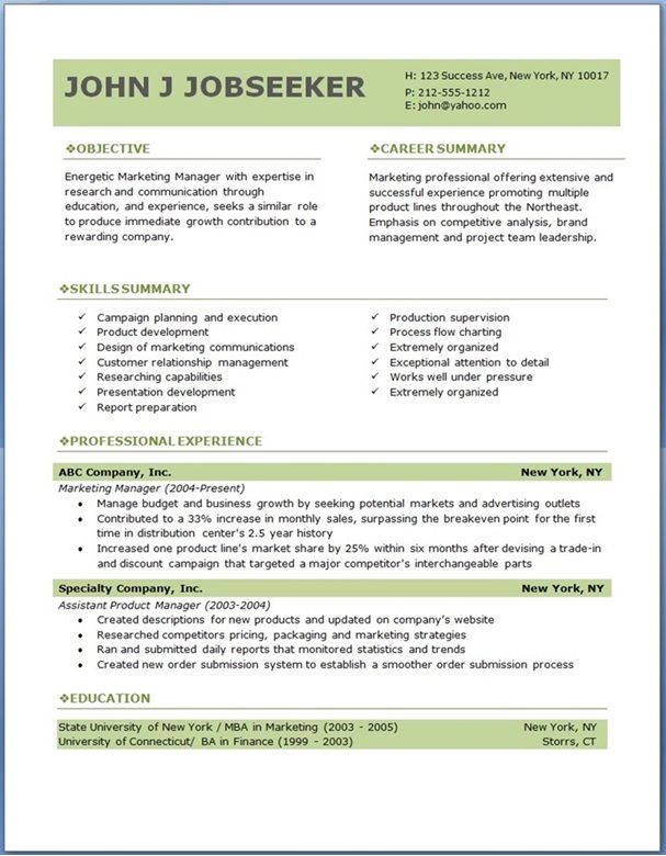 Account Executive Resume Format In Word
