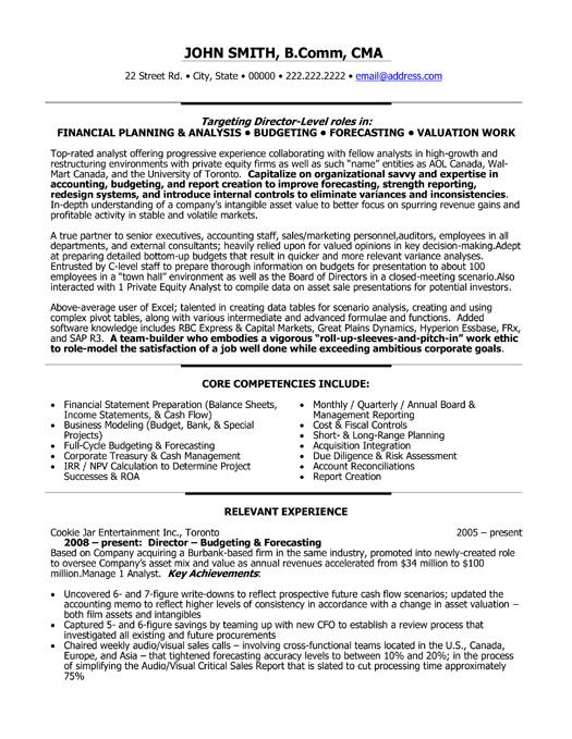Accounts & Finance Manager Resume Format