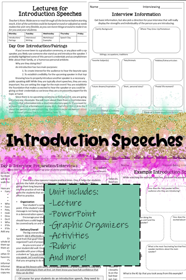 Introducing A Speaker Speech Examples