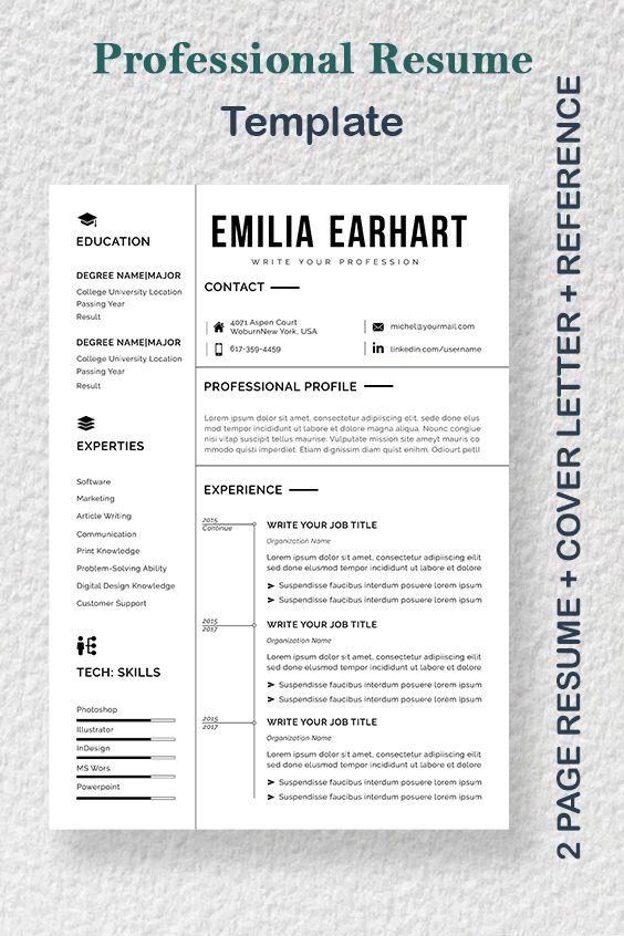 2 Page Cv Template Word Free Download 2020