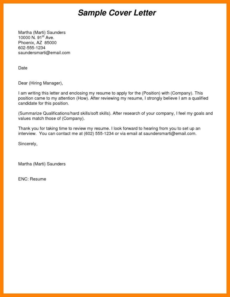 Application Letter Email Template