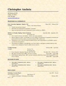 Example of Chronological Resume StG Copy