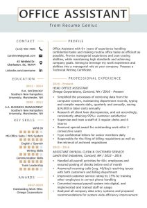 Office Assistant Resume Example & Writing Tips Resume Genius Office