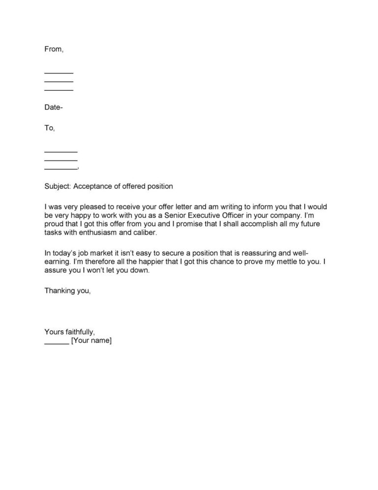 How To Write Acceptance Email For Job Offer