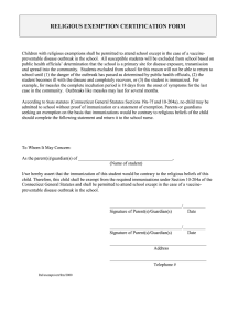 Religious Exemption Vaccination Letter Fill Out and Sign Printable