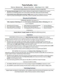MBA Resume Sample