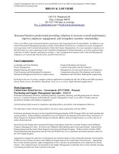 RESUME and COMPETENCIES_BRYAN LOUVIERE_2016
