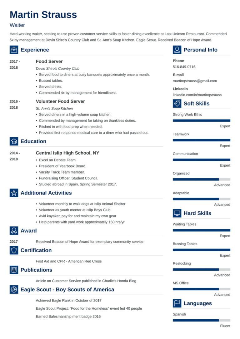 How To Write A Resume For A Teenager Template
