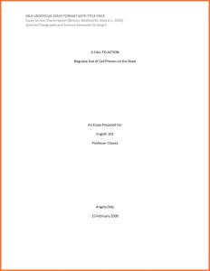 Mla Format Title Page Sample PDF Template