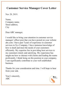 Customer Service Cover Letter Template Addictionary