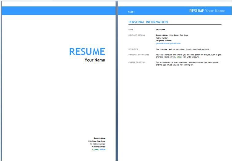 How To Make A Cover Page For A Resume