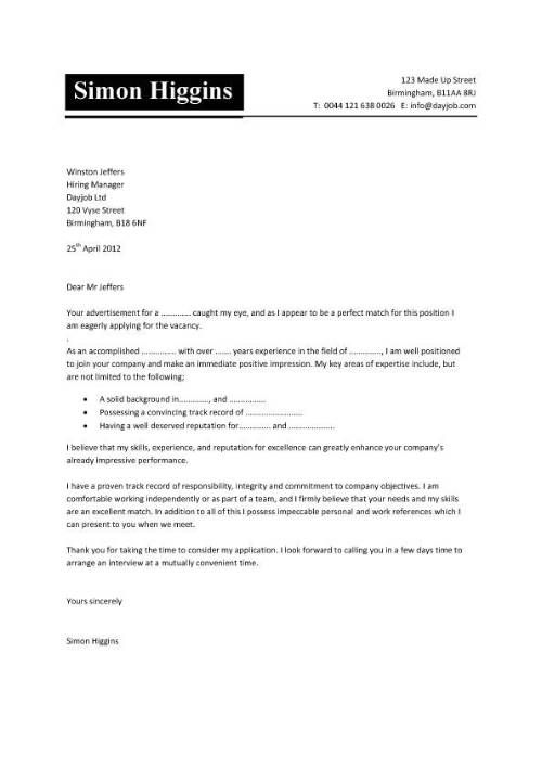 Sample Cover Letter For Leadership Position
