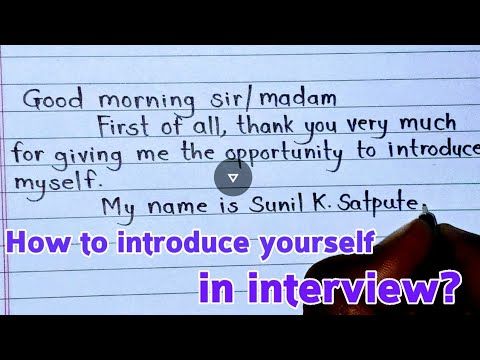 How To Introduce Myself In The Interview
