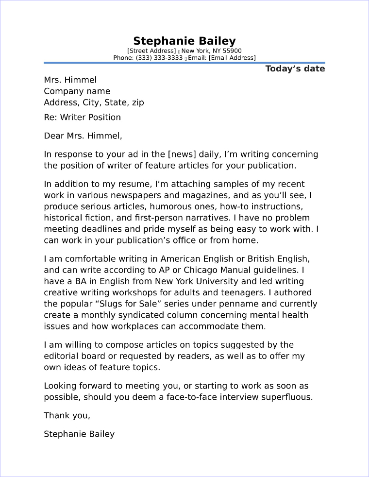 How To Write A Good Cover Letter Uk
