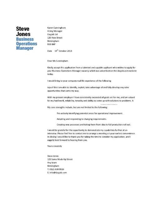 Sample Cover Letter For Purchasing Manager Position