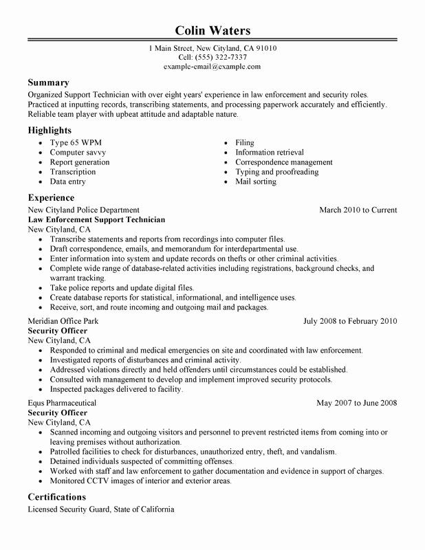 Computer Technician Resume Sample