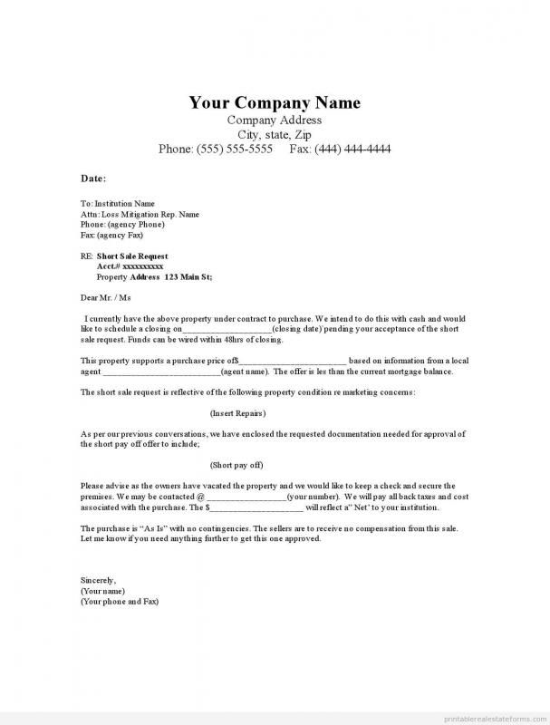 Sample Letter Of Interest To Purchase Property