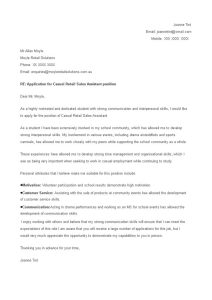 Student First Job Cover Letter How to write a Student First Job Cover