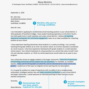 Teacher Cover Letter Example and Writing Tips