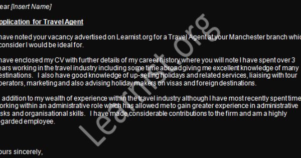 Sample Job Application Letter For Tourism Industry