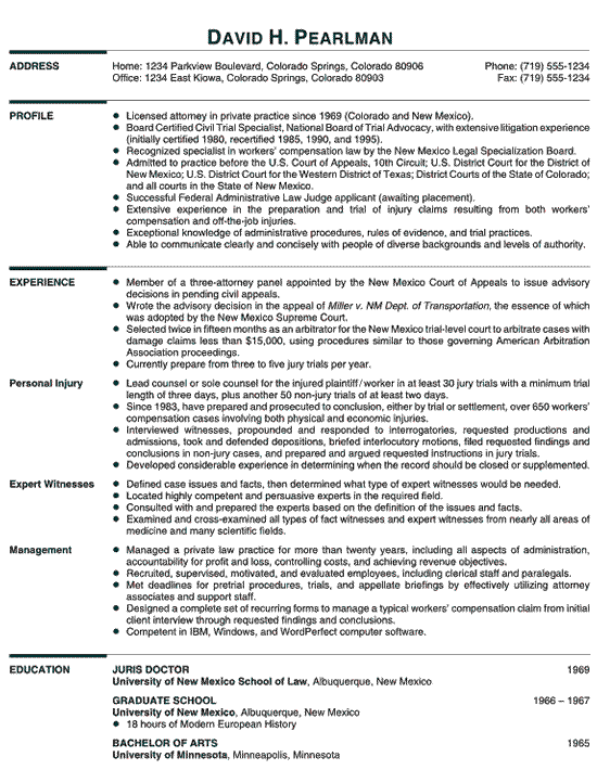 Legal Counsel Resume Template