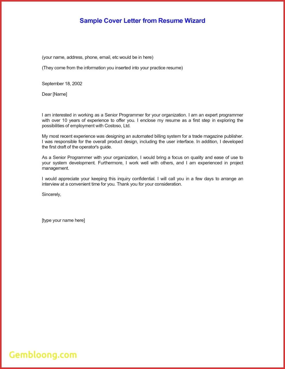Simple Cv Cover Letter Examples