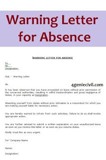 Warning Letter To Employee For Job Abandonment