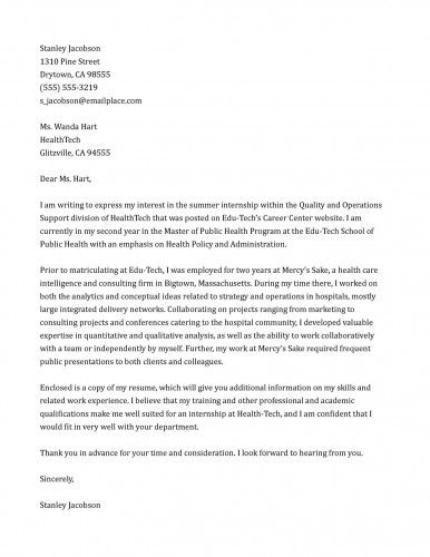 Senior Business Analyst Cover Letter Examples