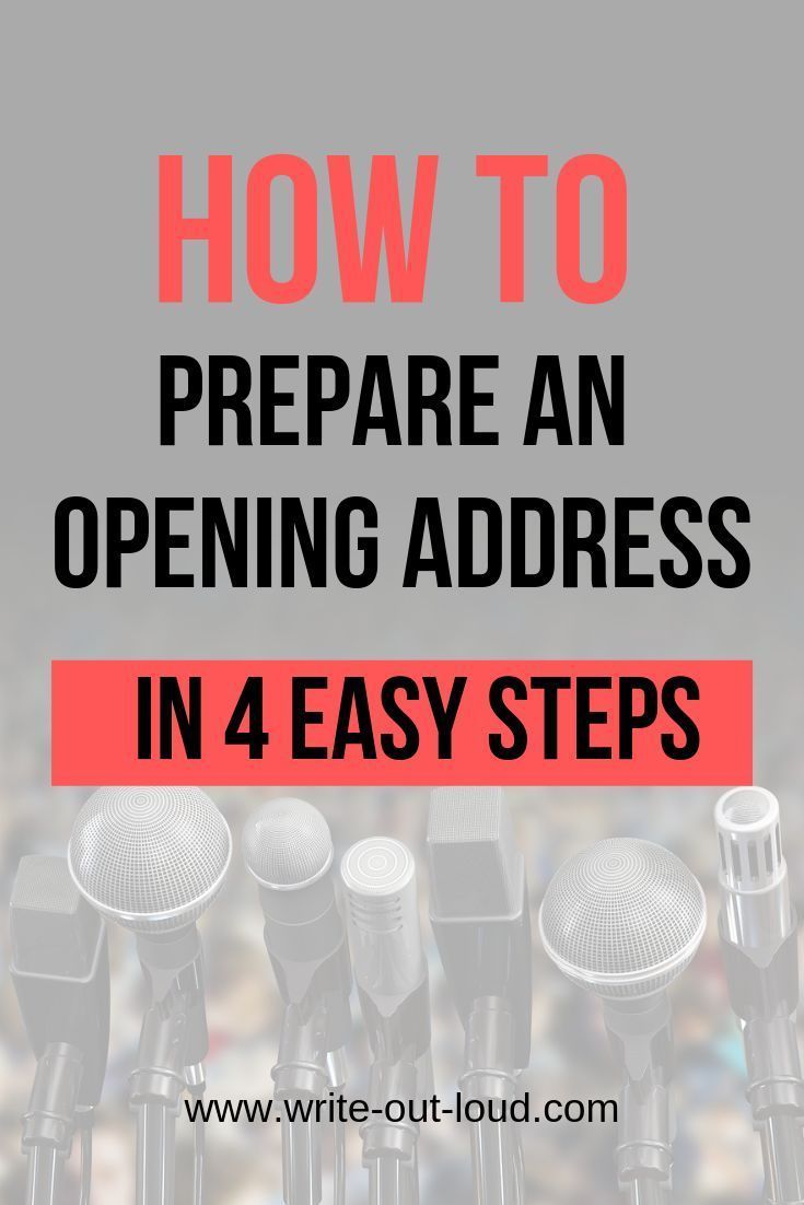 How To Write An Opening Address