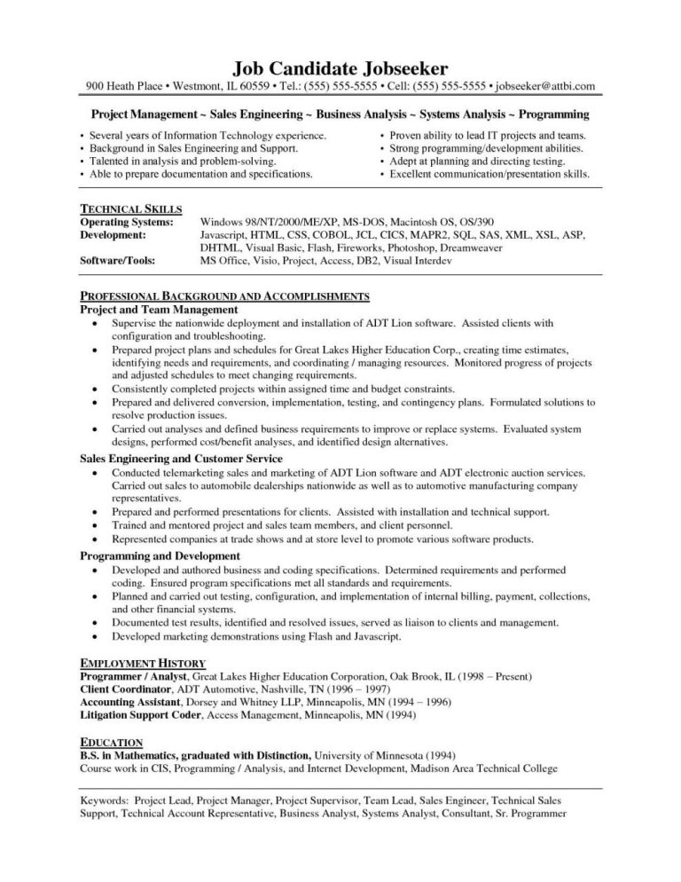 Technical Support Representative Resume Examples