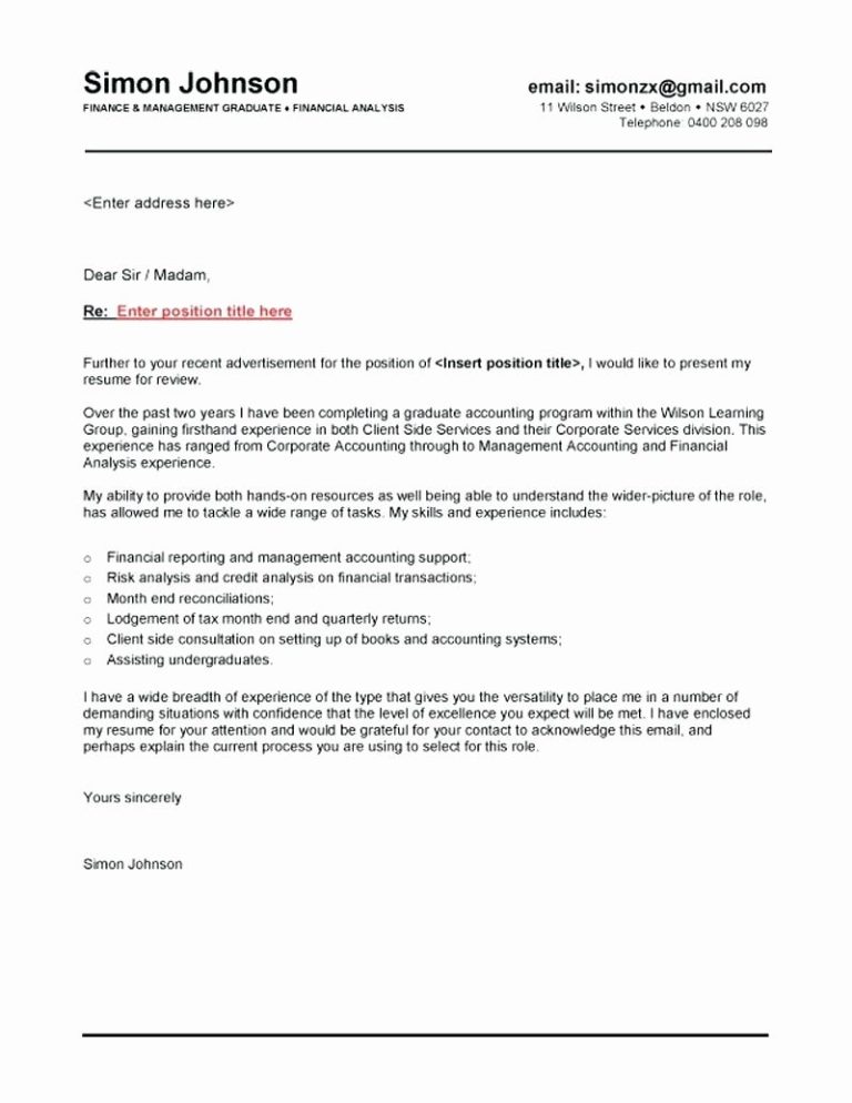 Student Finance Cover Letter Template