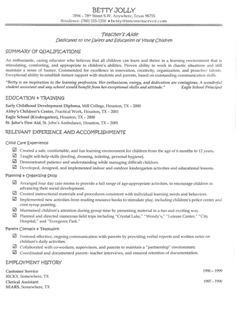 Sample Cover Letter Teacher No Experience