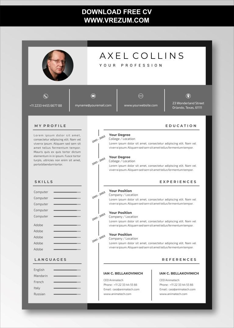 Free Cv Templates With Photo