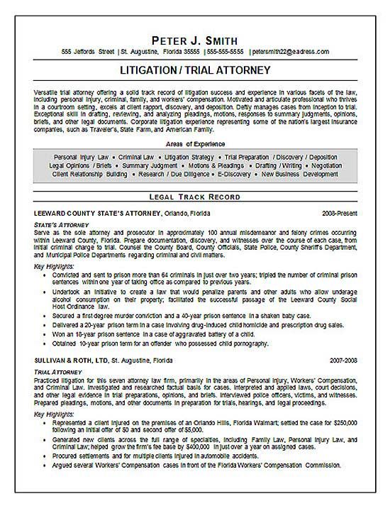 Legal Counsel Resume Examples