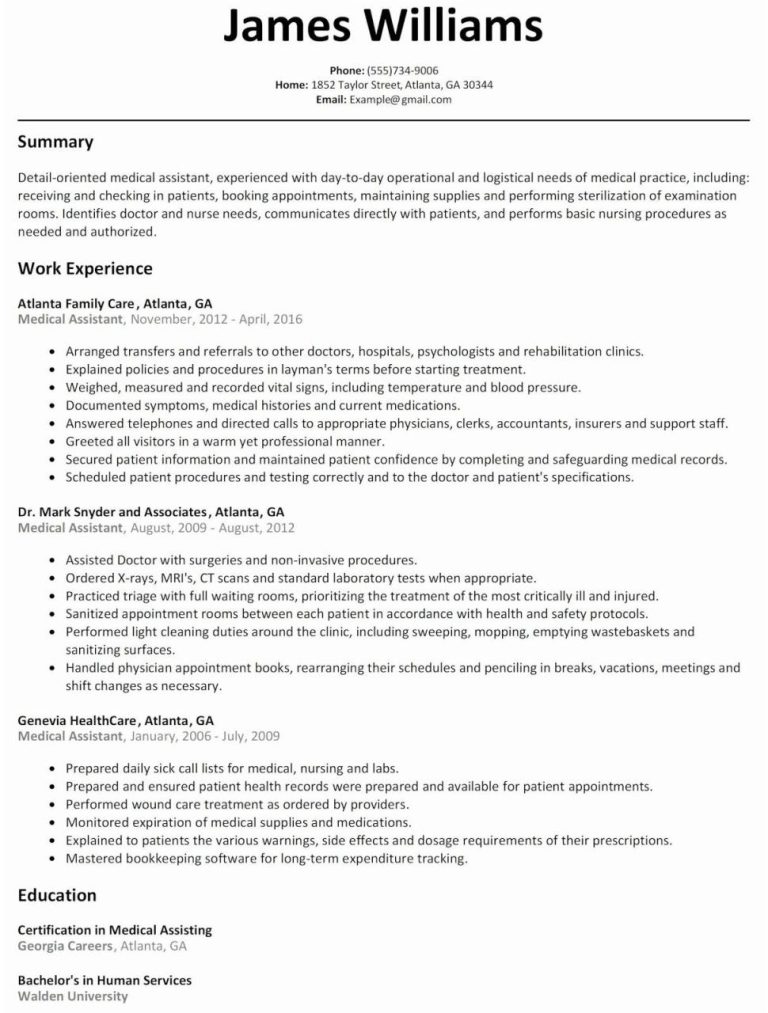 Healthcare Resume Examples 2020