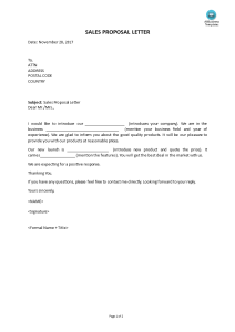 Sales Proposal Letter Templates at