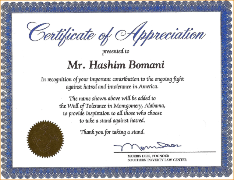 Employee Recognition Certificate Examples