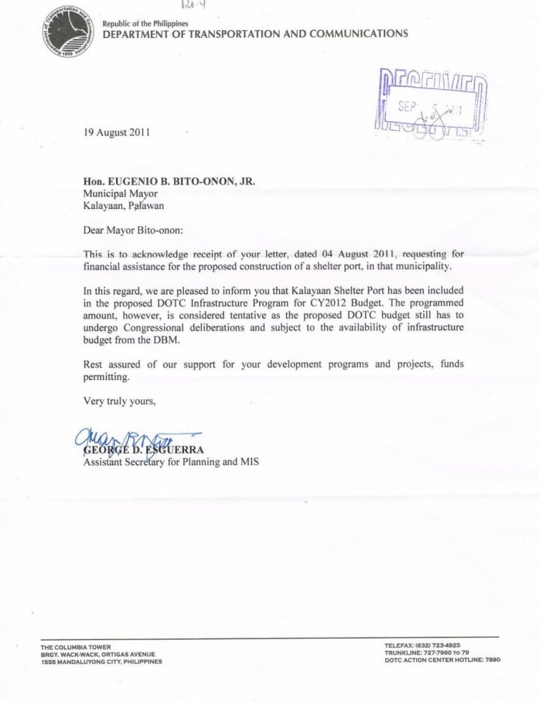 Sample Of Application Letter For Government Position In The Philippines