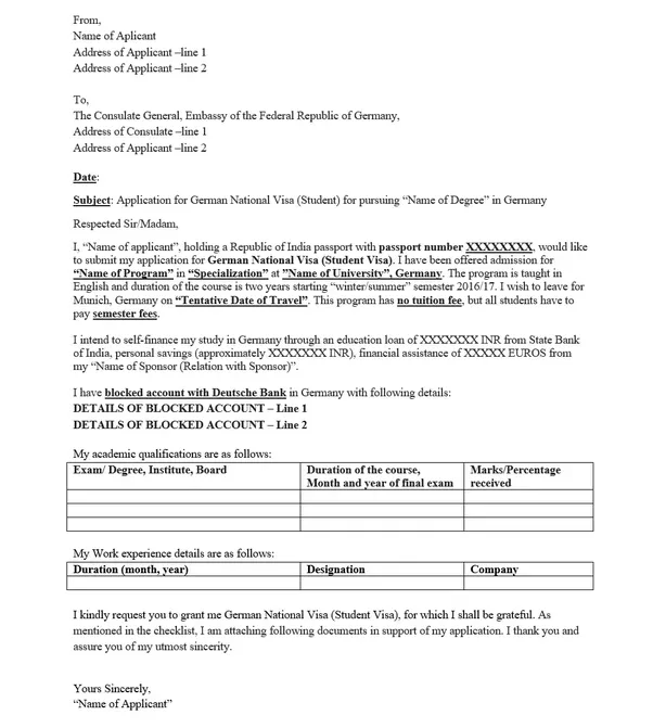 Sample Cover Letter For Job Application In Germany In German