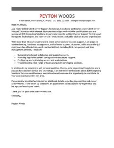 Free Client/Server Technician Cover Letter Examples & Templates from