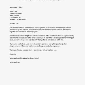 Cover Letter Sample With Employee Referral