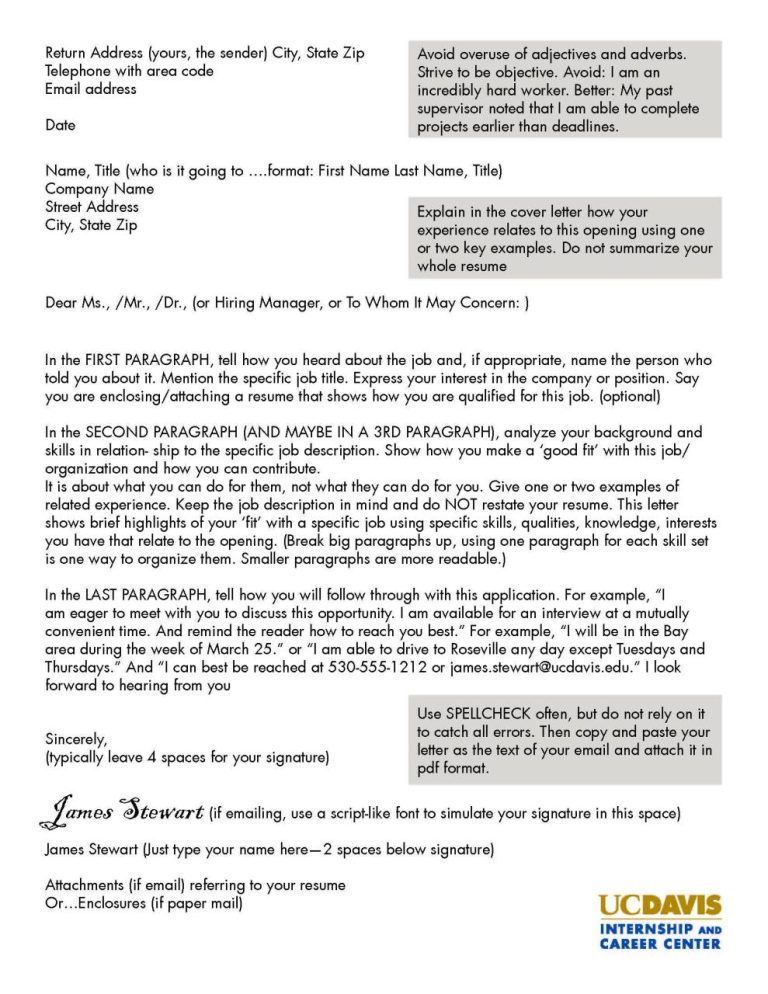 Sample Cover Letter For Supervisor Position