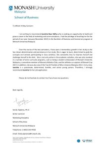 letter Monash University