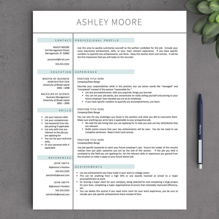 Resume Cover Page Template Free