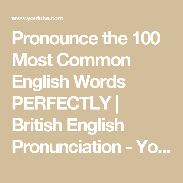Elocution Pronunciation In English